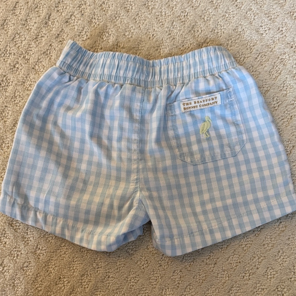 TBBC blue and white gingham shorts size 4T